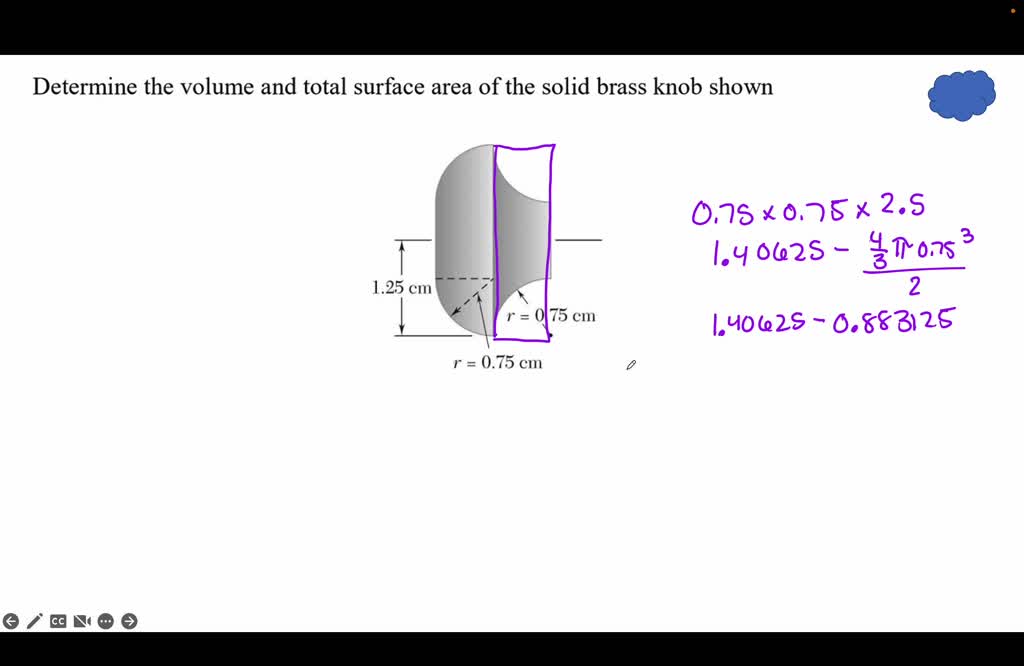 Solved Determine The Volume And Total Surface Area Of The Solid Brass