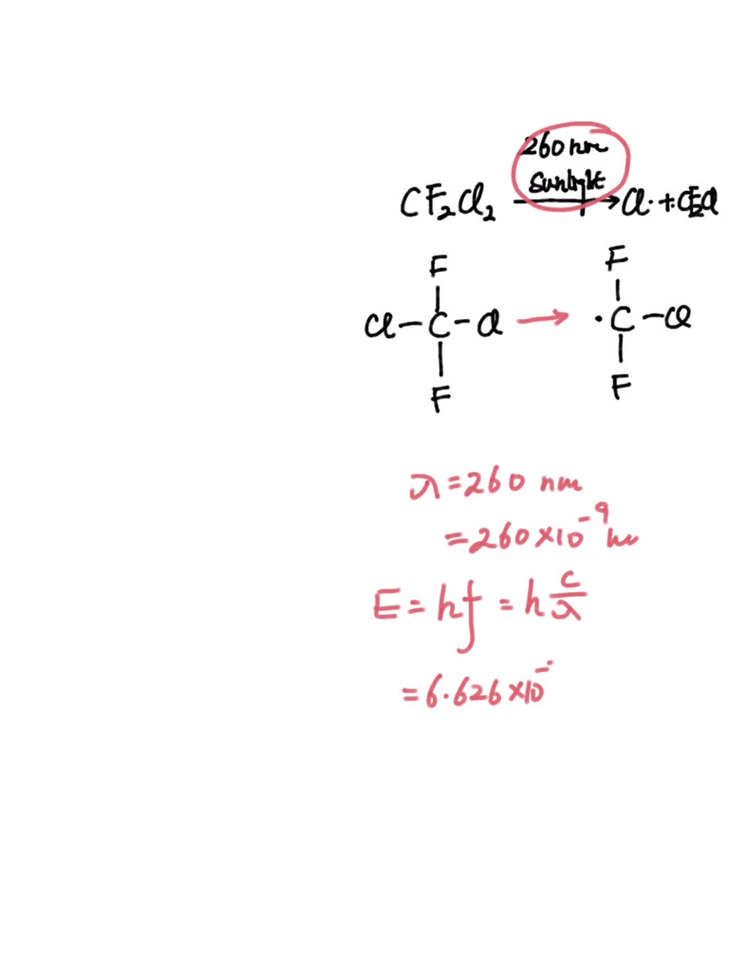 SOLVED How Do I Calculate The Bond Energy For This CFC Reaction That