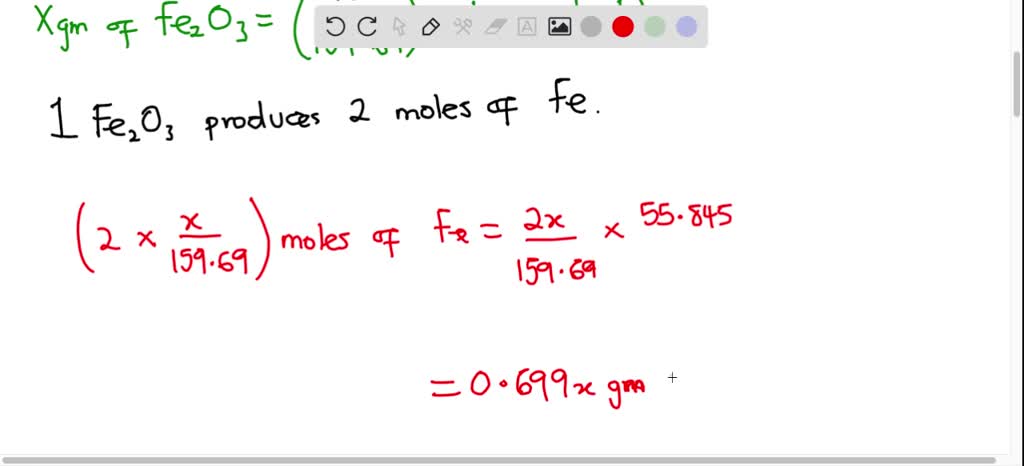 Solved A Sample Weighing G Is A Mixture Of Fe O Molar Mass