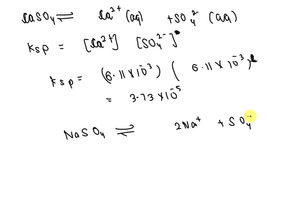 Solved The Molar Solubility Of Calcium Sulfate Caso In Pure Water At