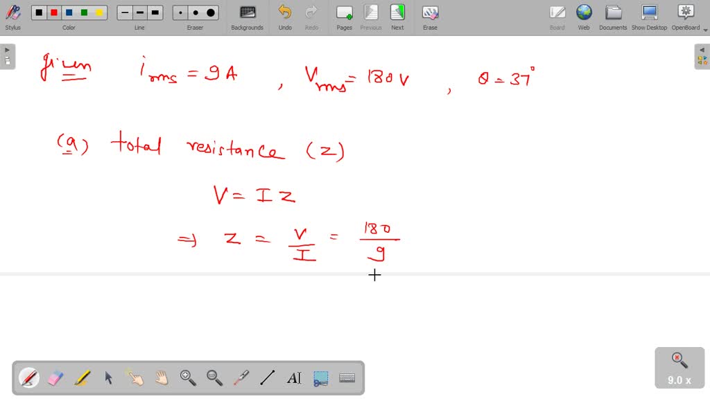 SOLVED In A Certain RLC Series Circuit IRMS 9A Vrms 180V And The