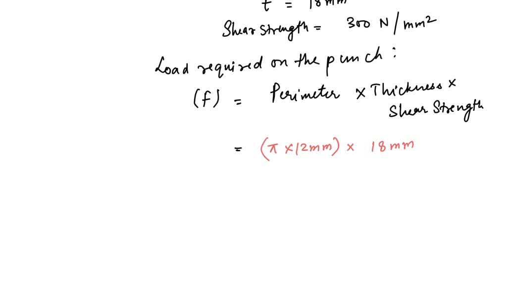 Solved A Punch For Making Holes In Steel Plates Is Shown In Below