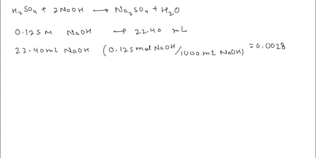 Solved Suppose You Titrated A Sample Of Sulfuric Acid H So With A