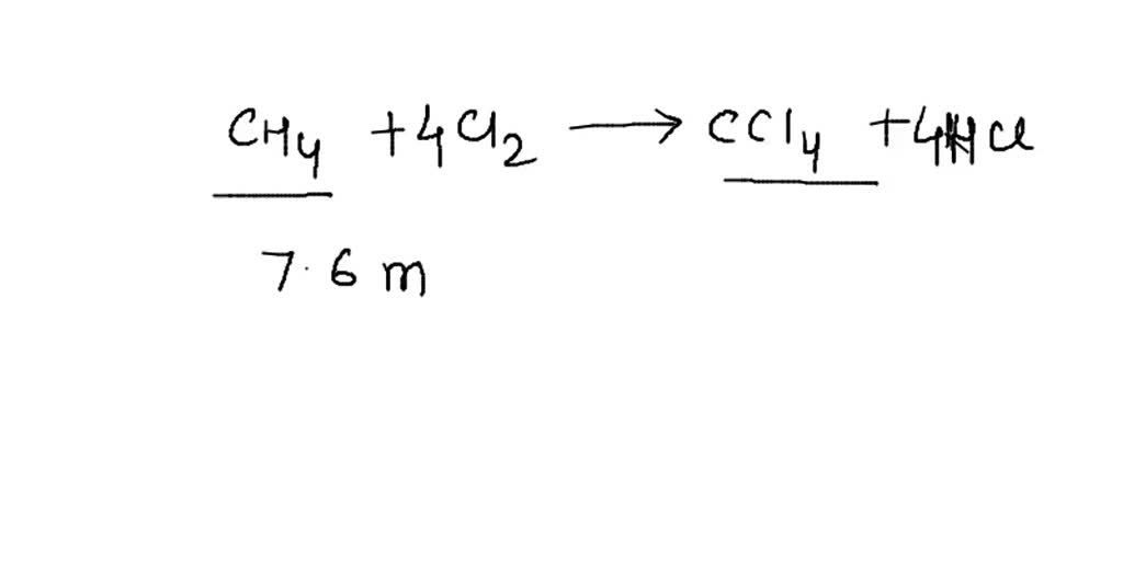 SOLVED Methane Gas And Chlorine Gas React To Form Hydrogen Chloride