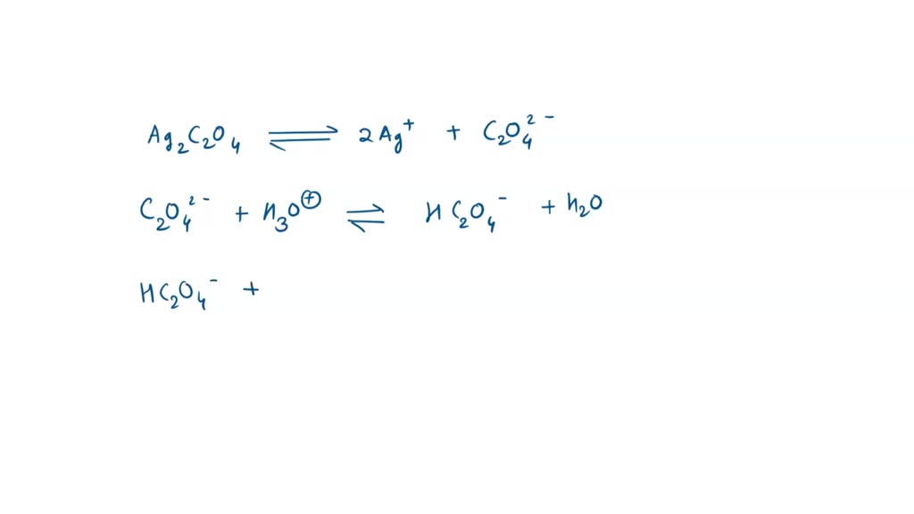 What Is The Mass Balance Equation In A Saturated Solution Of Ag2C2O4 2