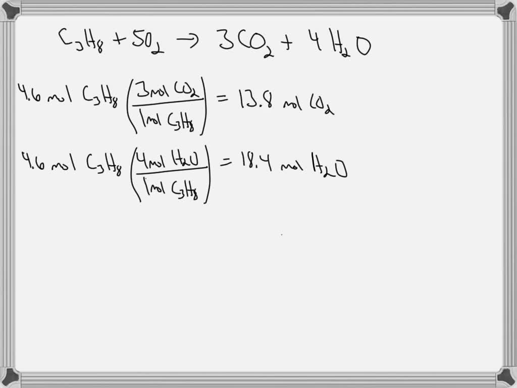 SOLVED For The Reaction Shown Calculate How Many Moles Of Each