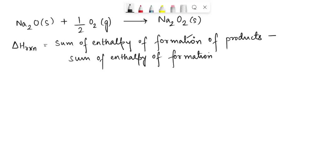 Calculate The Standard Molar Enthalpy Of Formation For Na O S Given