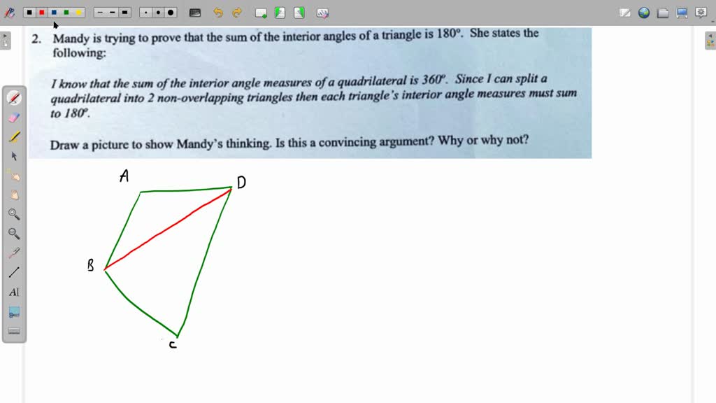 SOLVED Mandy Is Trying To Prove That The Sum Of The Interior Angles Of