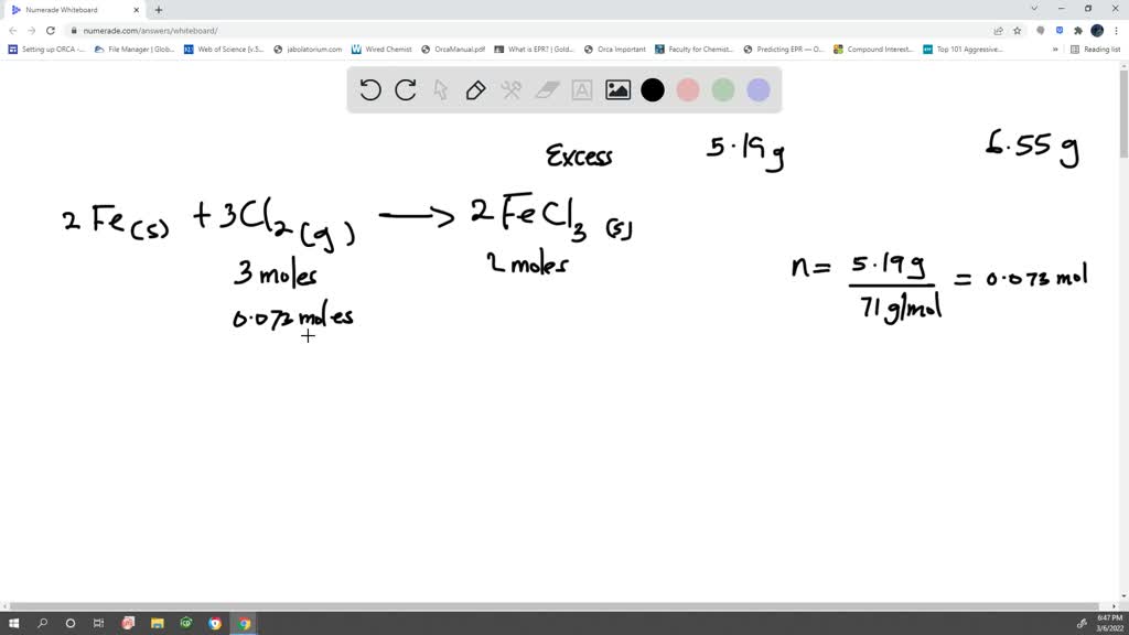 SOLVED For The Following Reaction 4 29 Gram Of Iron Il Chloride