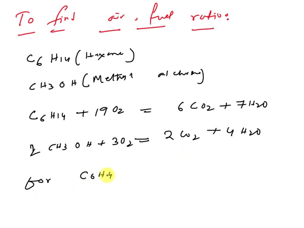 Question 1 Determine The Stoichiometric Air Fuel Ratio For The