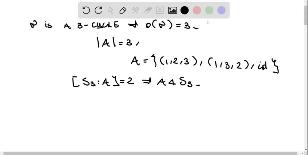 SOLVED Let σ 1 2 3 S3 and let A be the subgroup generated by σ