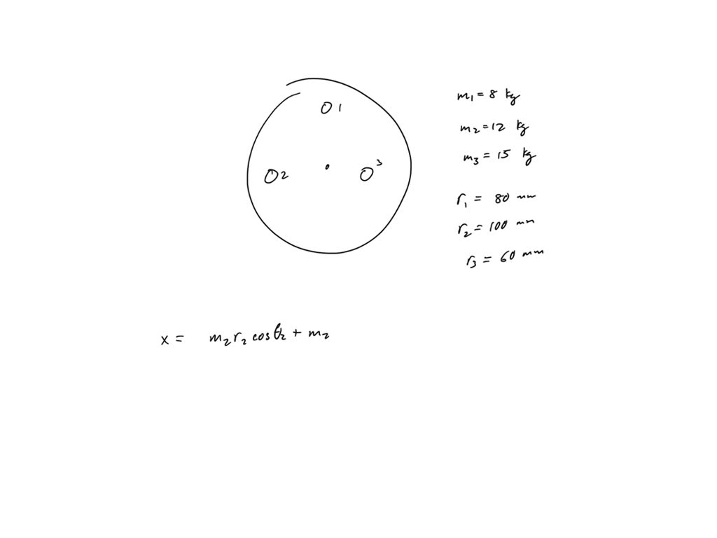 Solved Three Masses Of Kg Kg And Kg Attached At Radial