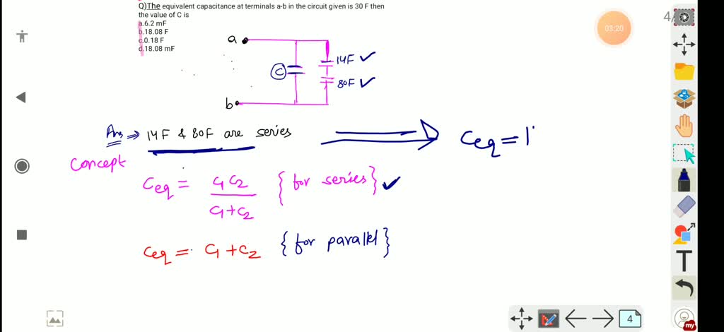 Solved What Is The Equivalent Capacitance Of The Circuit Shown