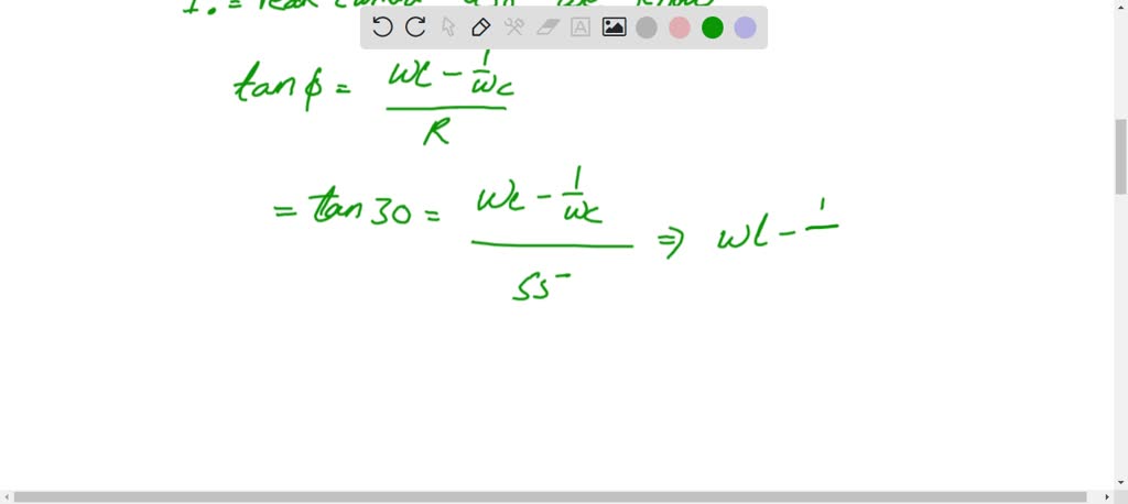 SOLVED In A Series LRC Circuit The Current Lags The Emf By 30 Degrees