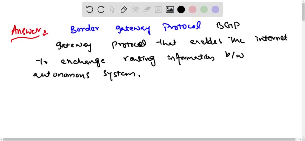 Solved Bgp Is A Path Vector Routing Protocol Explain What Makes A