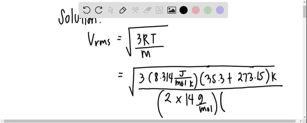 SOLVED Find The Rms Speed Of The Molecules Of Sample Of N Diatomic