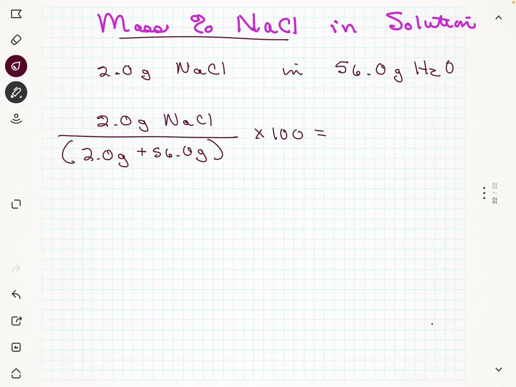 SOLVED What Is The Mass Percent Of NaCl In A Solution Made By