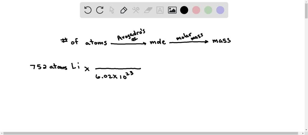 SOLVED Calculate The Mass In Grams Of 752 Atoms Of Lithium Li 1