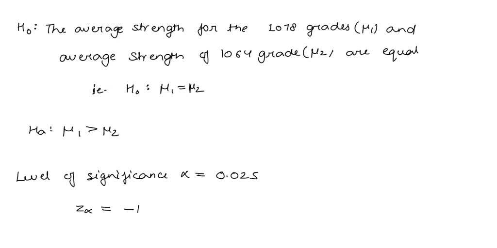 Solved Tensile Strength Tests Were Carried Out On Two Different