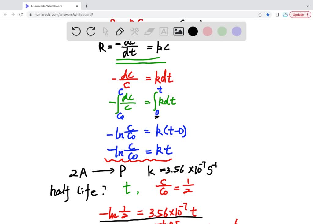 Solved Q Pts B The Rate Constant For The First Order