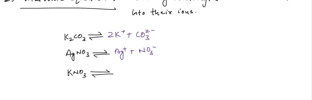 Solved Potassium Carbonate Aq Plus Silver Nitrate Aq A Molecular