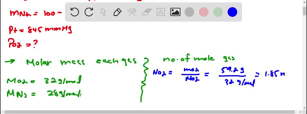 A Gaseous Mixture Of O2 And N2 Contains 40 8 Nitrogen By Mass What