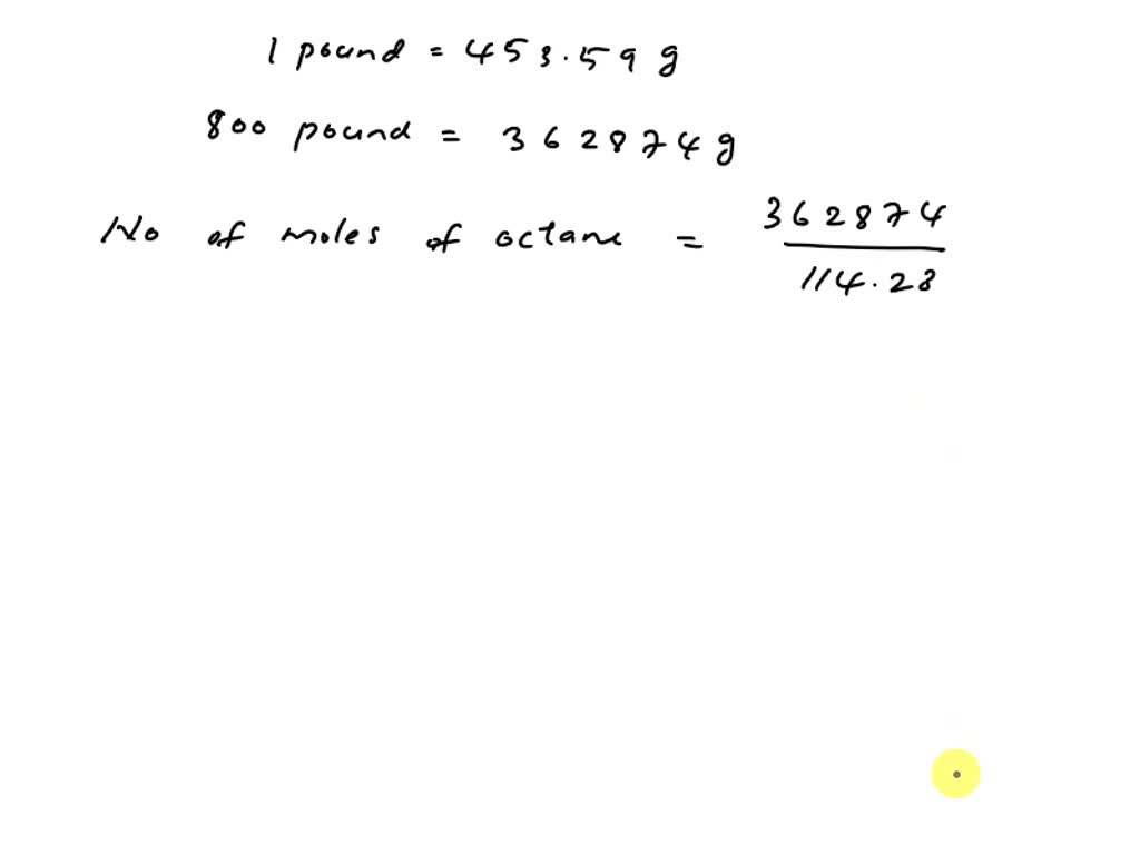 Solved Octane Is One Of The Hydrocarbon Components In Gasoline Which