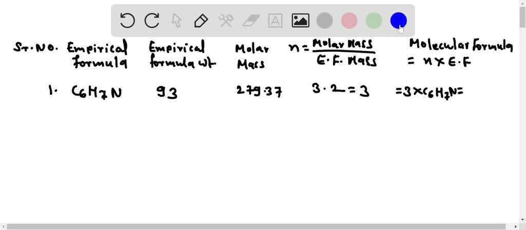 Solved Find The Molecular Formulas C H N G Mol C Hcl