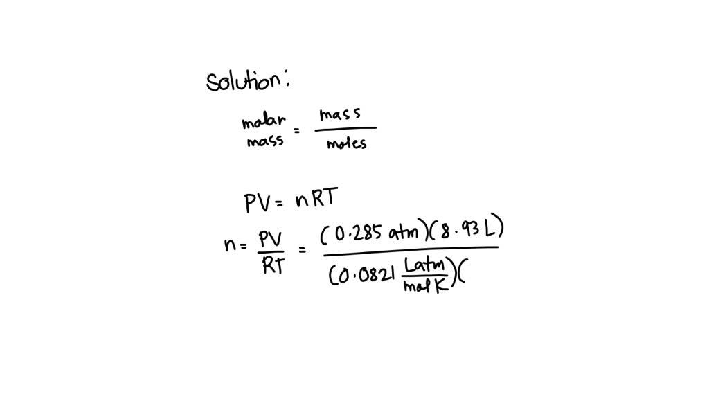 SOLVED Calculate The Molar Mass In G Mol Of A Gas Sample If 3 55 G