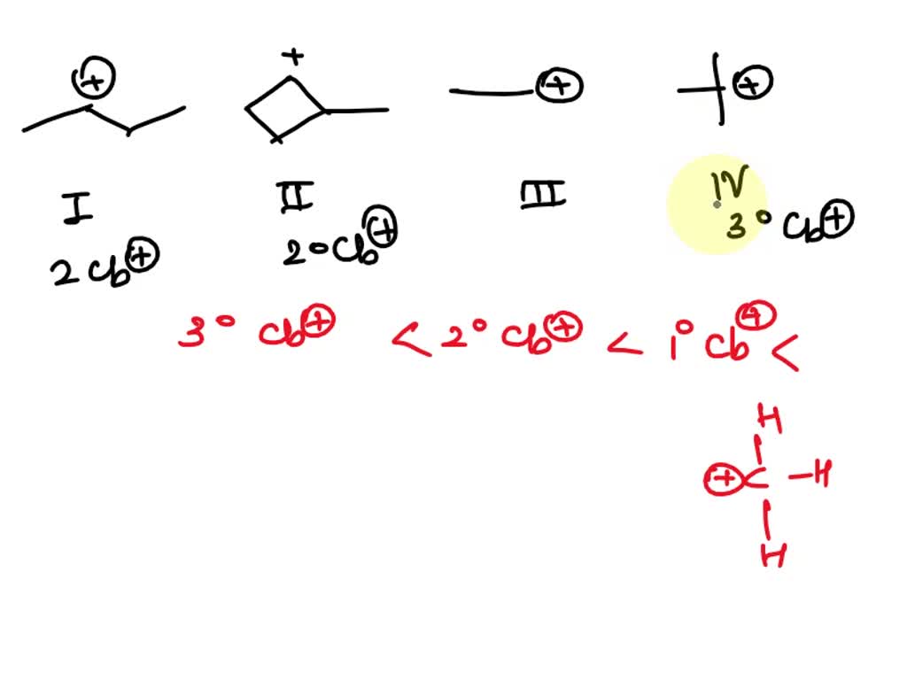 Solved Arrange These Carbocations In Order Of Increasing Stability