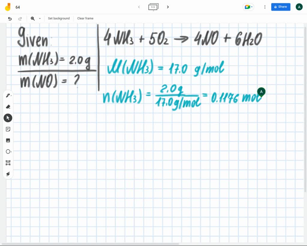 Solved Nitric Oxide No Is Made From The Oxidation Of Nh And The