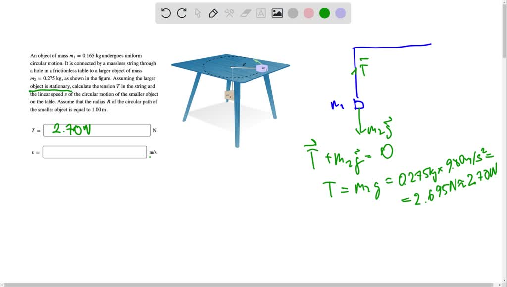 Solved An Object Of Mass M Kg Undergoes Uniform Circular Motion