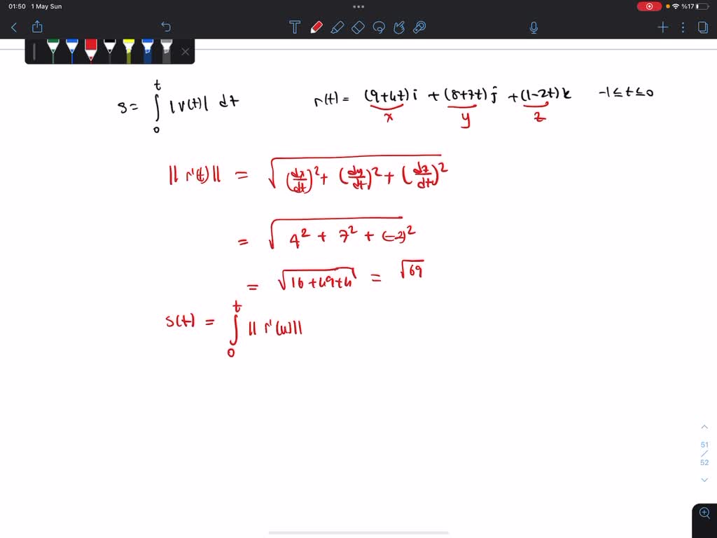 Solved Find The Arc Length Parameter Along The Curve From The Point