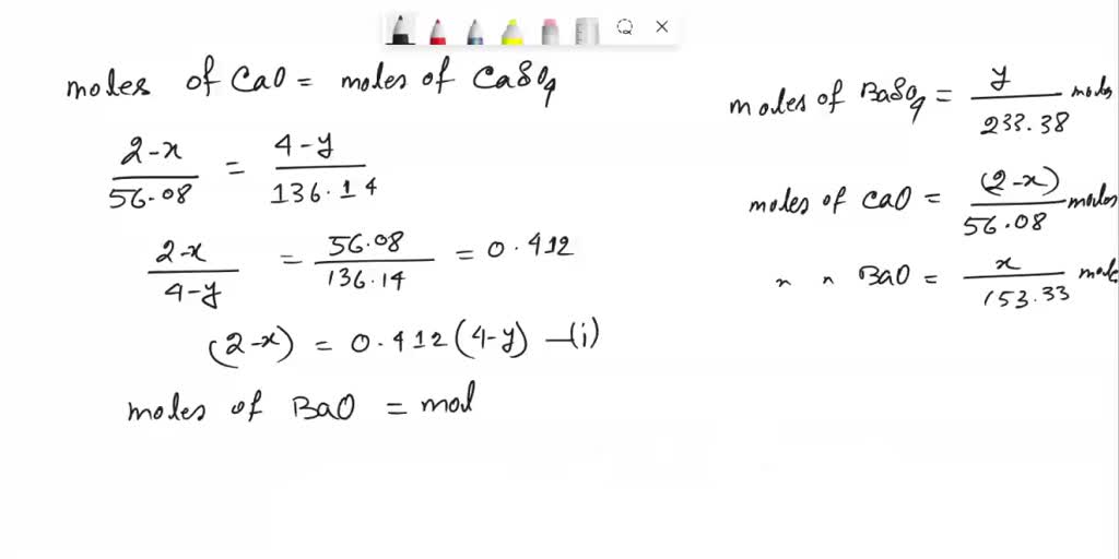 SOLVED A Mixture Containing Only BaO And CaO Weighs 2 00 G The