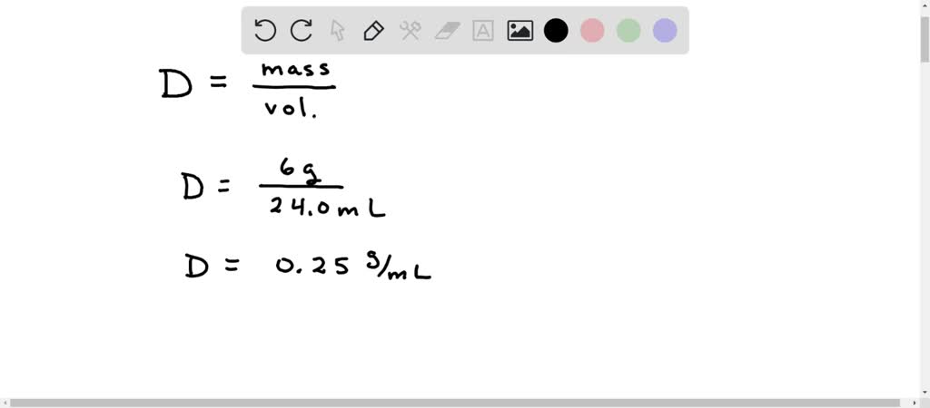 Solved A Sample Of An Unknown Liquid Has A Volume Of Ml And A