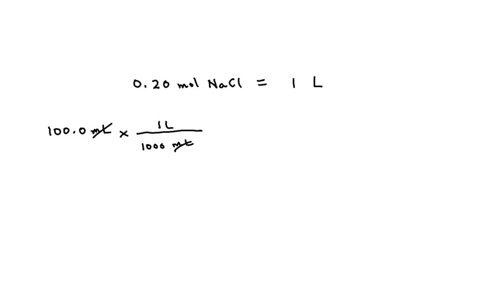 Solved How Many Moles Of Nacl Are Present In Ml Of M Nacl Aq