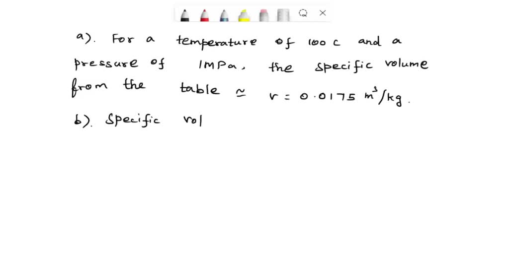 Solved Calculate The Specific Volume V M Kg Of Refrigerant R A