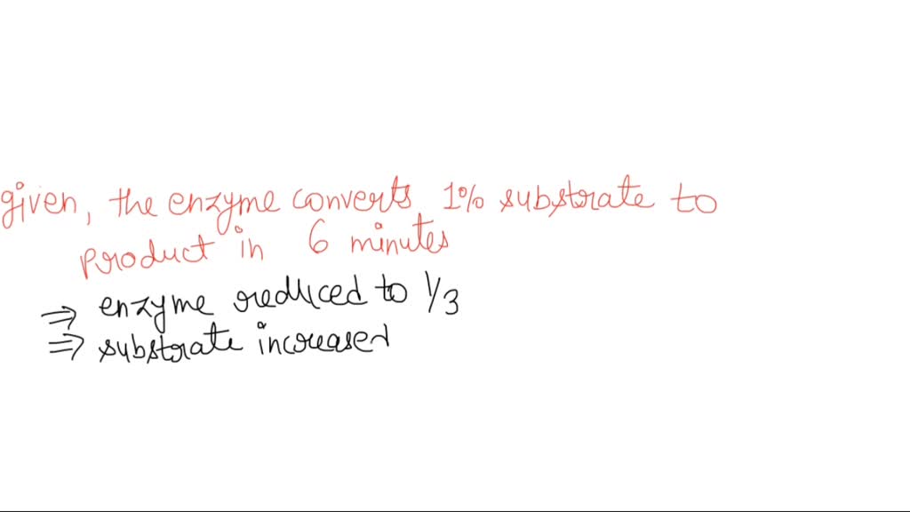 SOLVED An Enzyme Catalyzed Reaction Was Carried Out With The Substrate