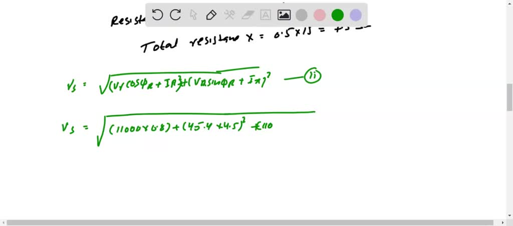 Solved The Inductive Reactance Of The Line Conductor Is Per Km