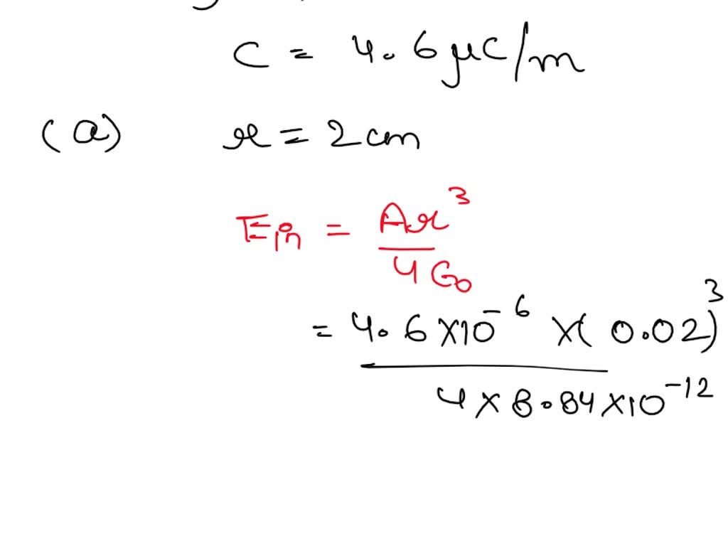 Solved A Long Non Conducting Solid Cylinder Of Radius Cm Has A