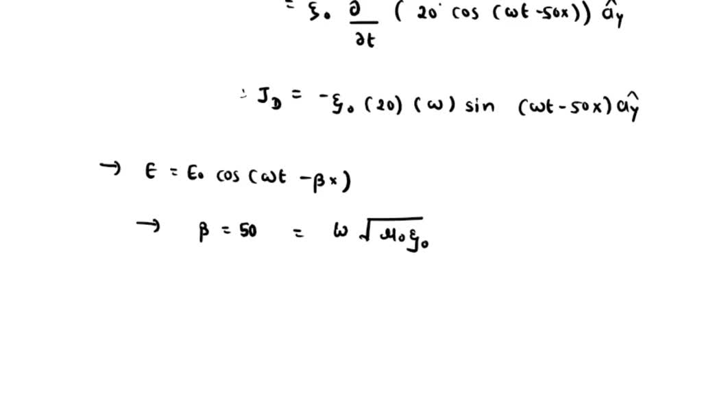 Solved A In Free Space The Electric Field Is Defined By E Cos