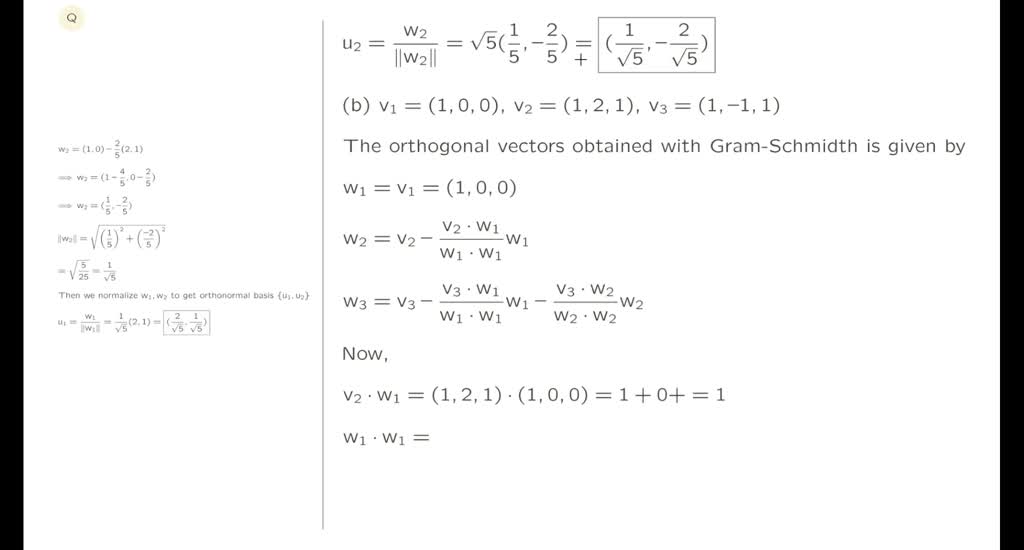 Solved Let A Points Use The Gram Schmidt Process To Find