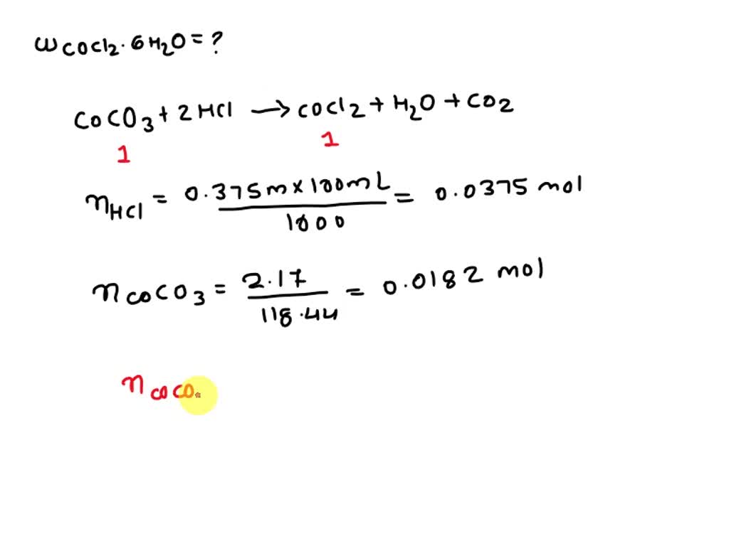 SOLVED Cobalt II Chloride Can Be Prepared By The Reaction Of Cobalt