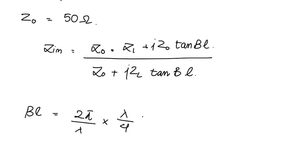 Solved A Lossless Transmission Line With Characteristic Impedance Z