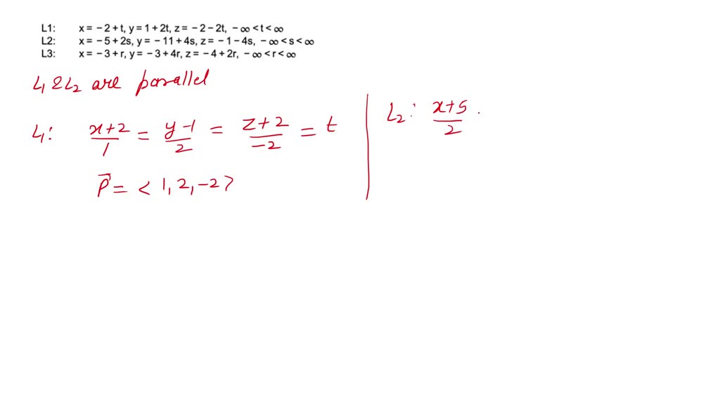 Solved Given Two Lines In Space Either They Are Parallel They