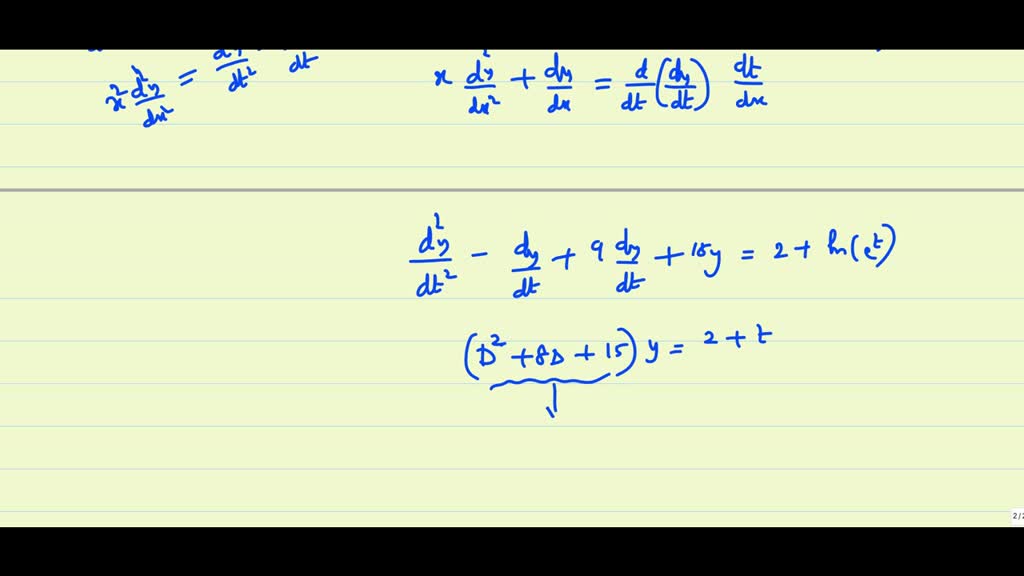 SOLVED Q2 A Use The Substitution X Et To Transform The Given