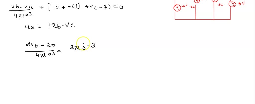 Problem Determine The Voltages Va Vb And Vab For The Network Shown