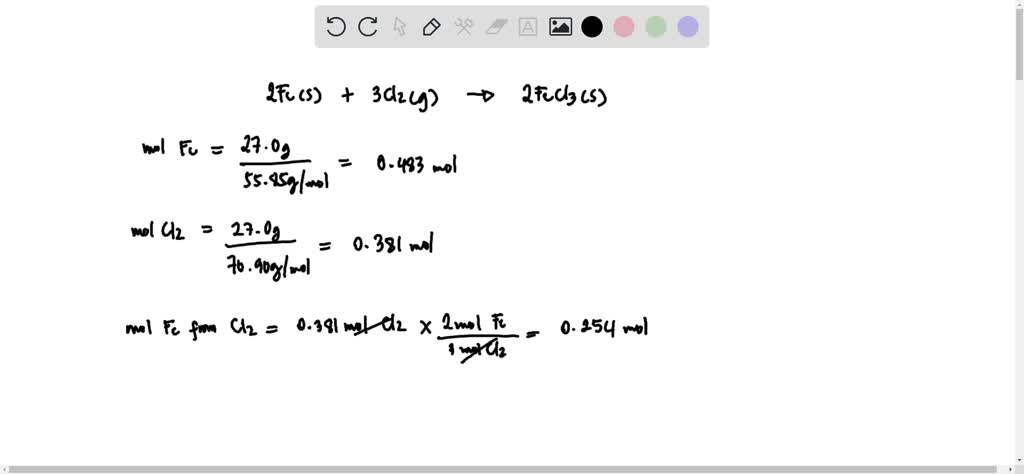 SOLVED Iron Metal Reacts With Chlorine Gas According To The Following