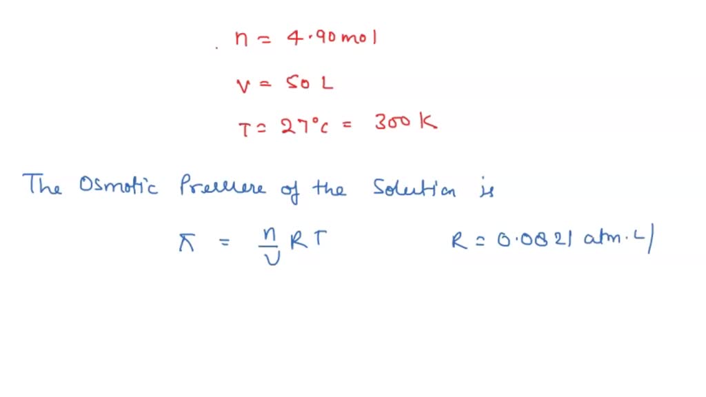 SOLVED QUESTION 5 Worksheet 6 Calculate The Osmotic Pressure Of A