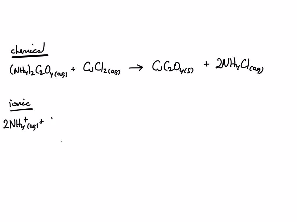 SOLVED A Write The Balanced Complete Chemical Equation The Complete